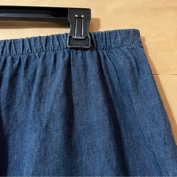 Flax | Linen Kate Pants Crop High Rise Wide Leg Pull-On Flood Lagenlook Size M - Picture 10 of 12